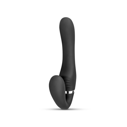 No-Parts Avery Strapless Strap-On Vibrating Dildo 22cm Black