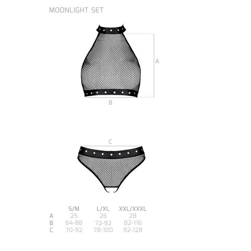 Moonlight Set with Open Crotch - Black