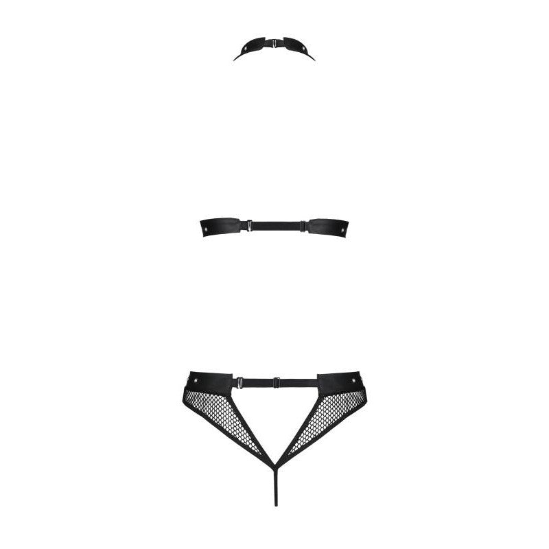 Moonlight Set with Open Crotch - Black