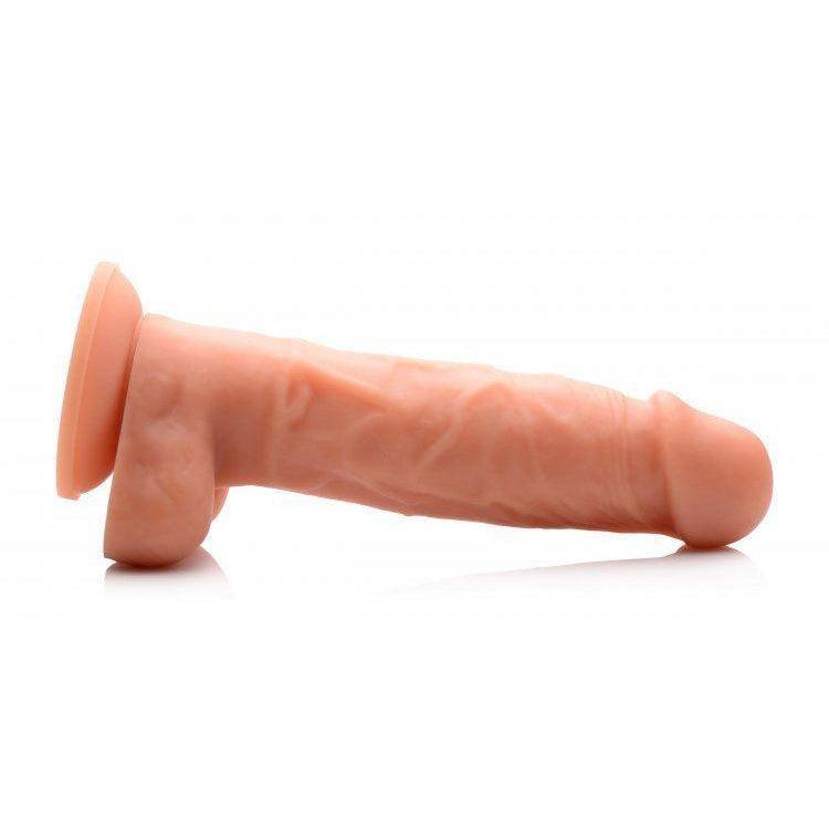 Power Pecker 7 Silicone Dildo with Balls - Flesh