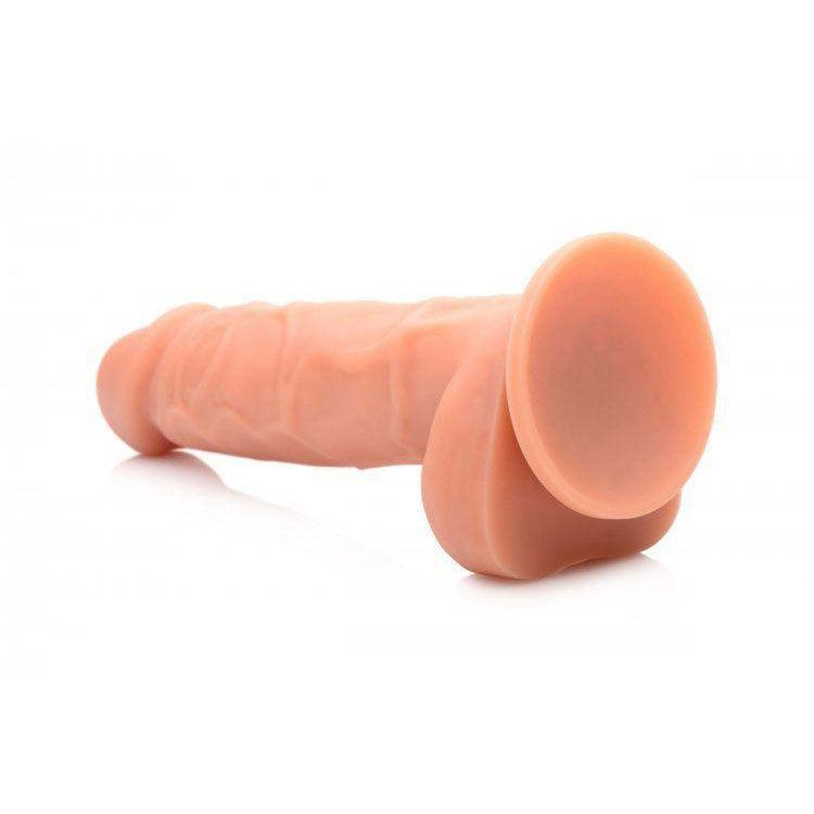 Power Pecker 7 Silicone Dildo with Balls - Flesh