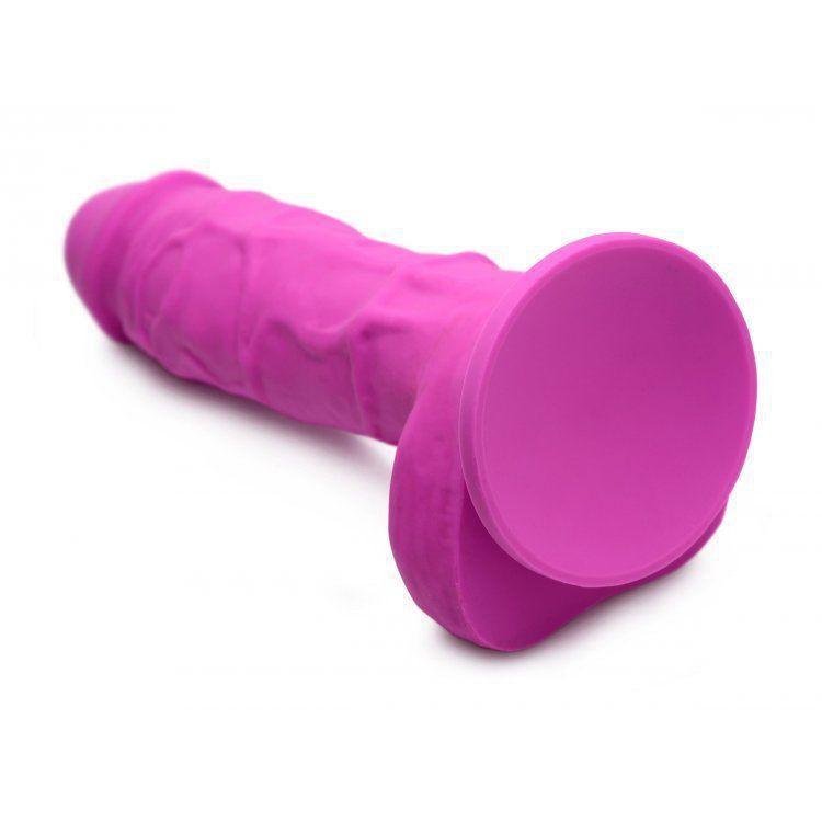 Power Pecker 7 Silicone Dildo with Balls - Pink