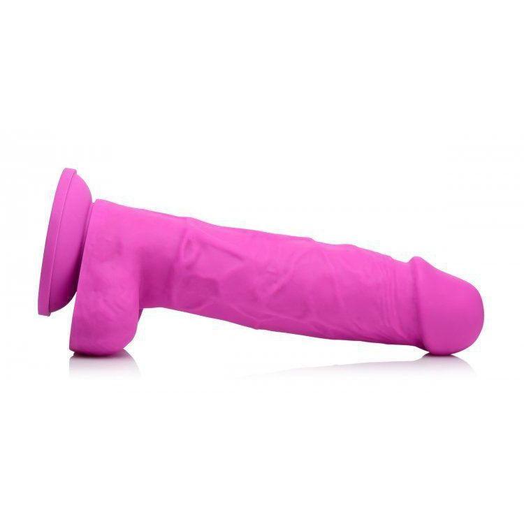 Power Pecker 7 Silicone Dildo with Balls - Pink