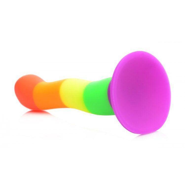 Proud Rainbow Silicone Dildo With Harness