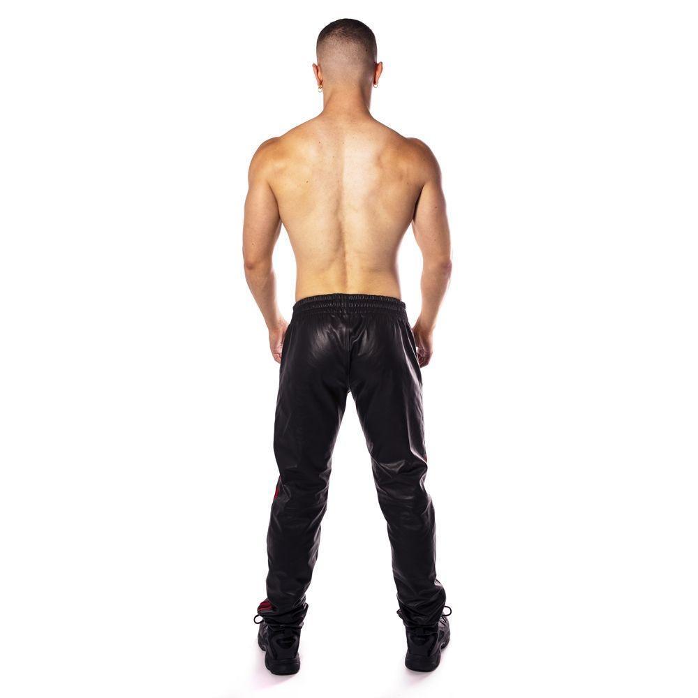 Prowler RED Leather Joggers Black/Red Large