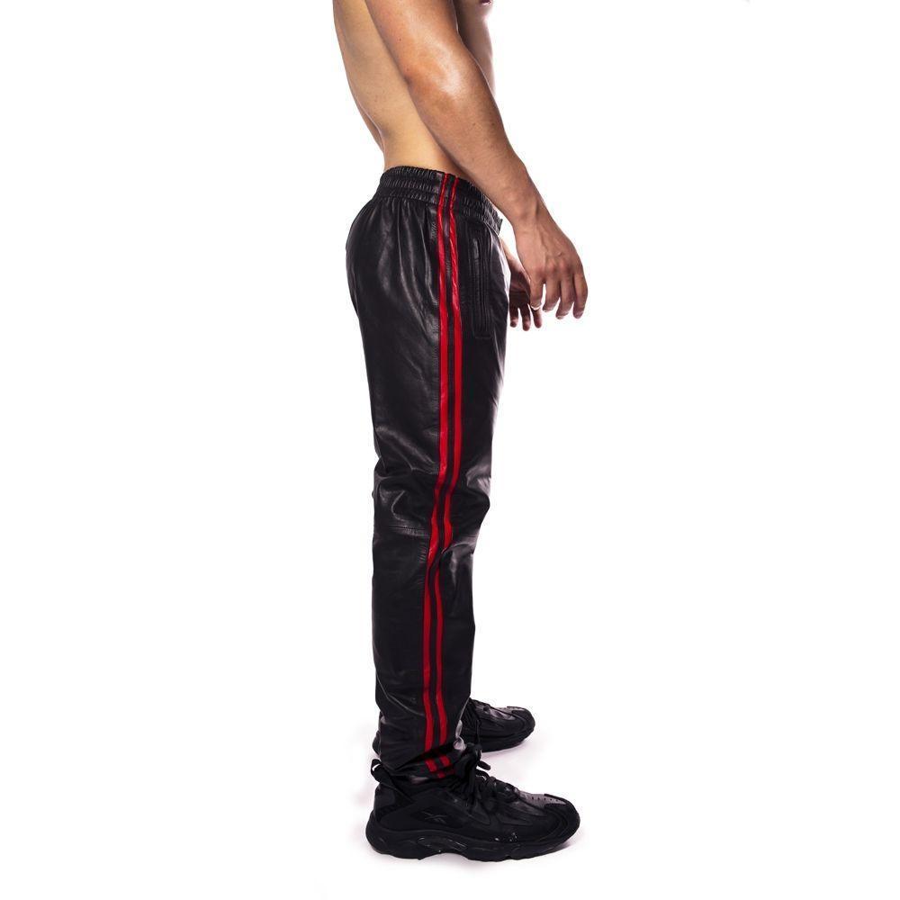 Prowler RED Leather Joggers Black/Red Large
