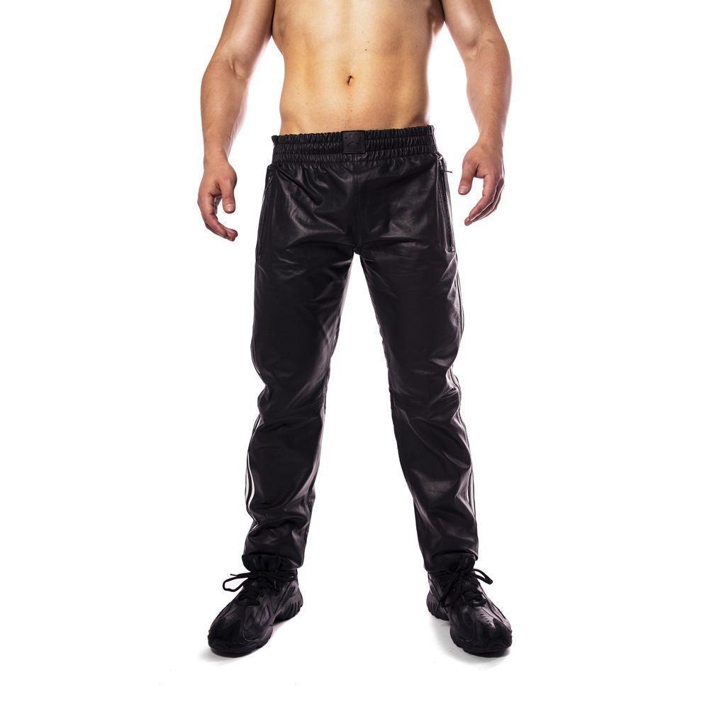 Prowler RED Leather Joggers Black/White XL