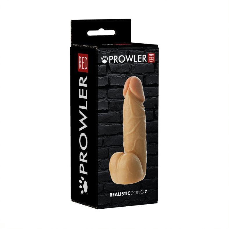 Prowler RED Realistic Dildo With Suction Base Dong and Balls Flesh 7in