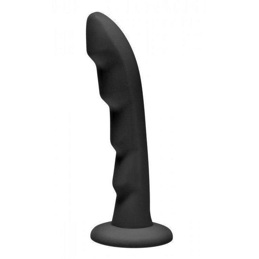 Ripples Silicone Textured Dildo - Black