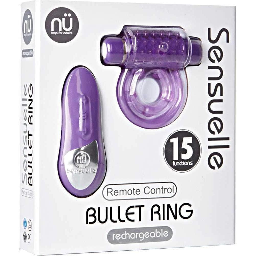 Sensuelle Remote Control Bullet Ring 15 Function Cock Ring Purple