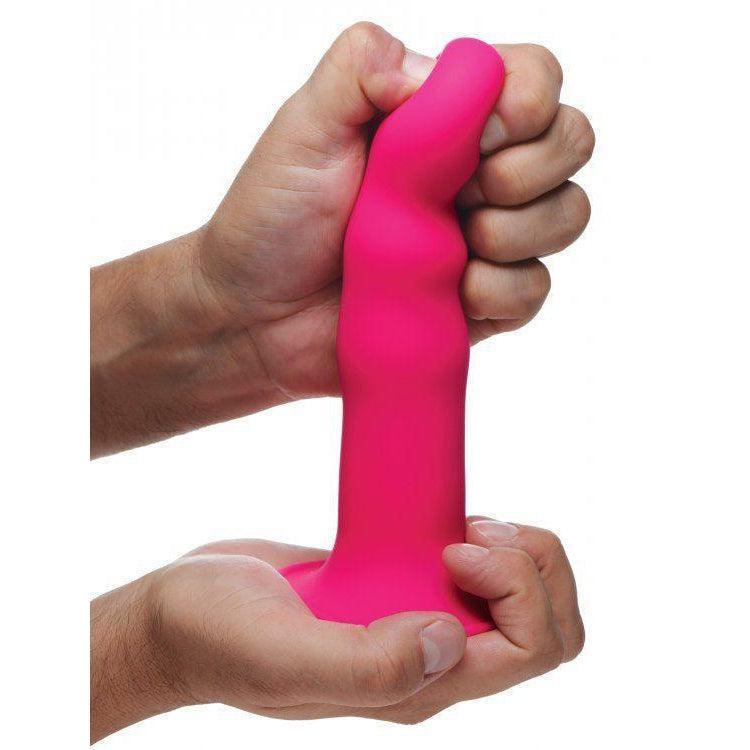 Squeezable Wavy Dildo - Pink