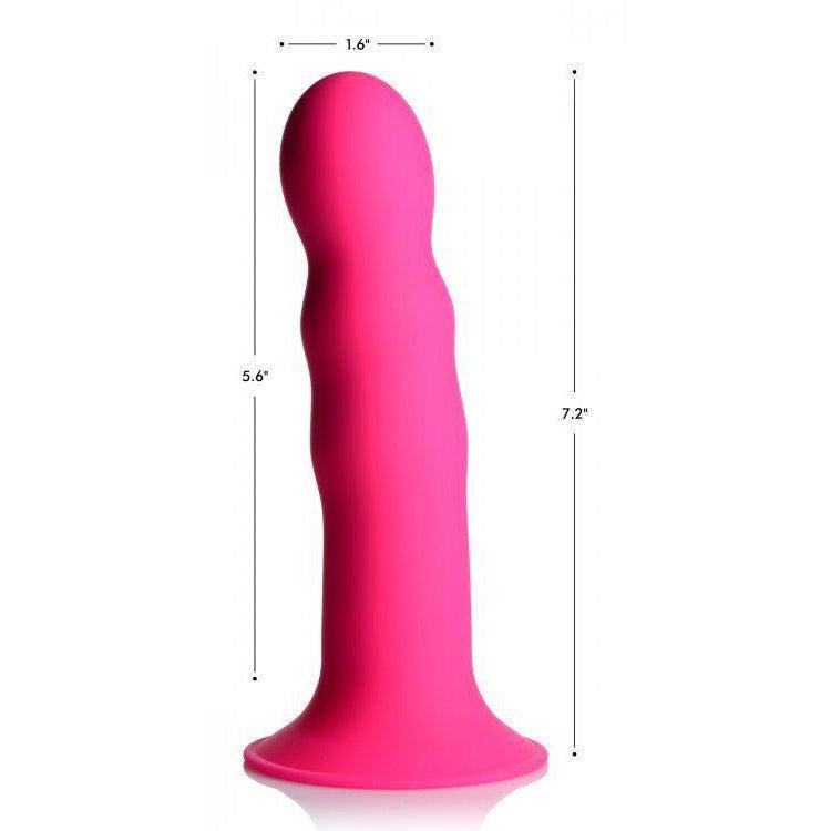 Squeezable Wavy Dildo - Pink