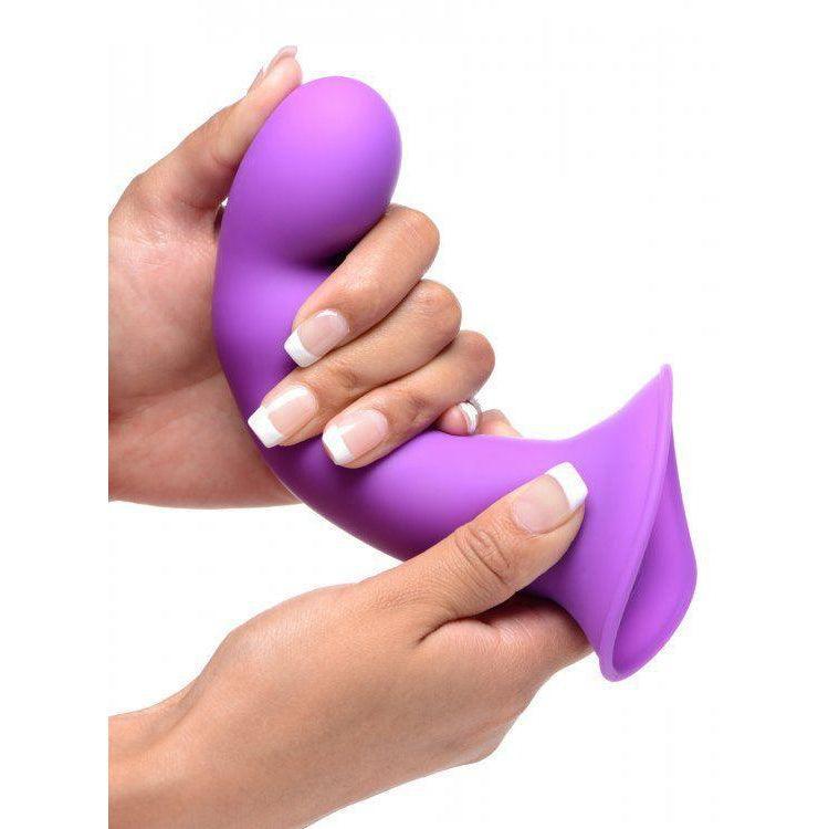 Squeezable Wavy Dildo - Purple