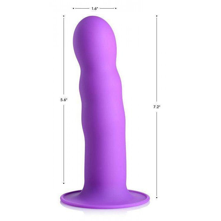 Squeezable Wavy Dildo - Purple