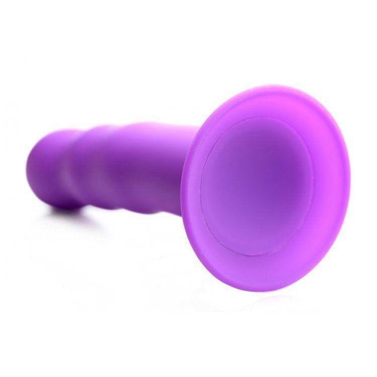 Squeezable Wavy Dildo - Purple