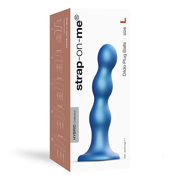 Strap-On-Me - Dildo Plug Balls Metallic Blue L