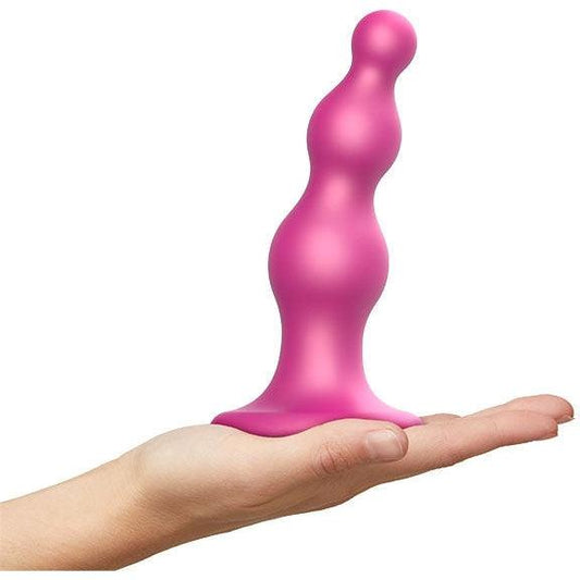 Strap-On-Me - Dildo Plug Beads Metallic Raspberry Pink L