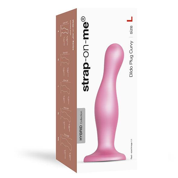 Strap-On-Me - Dildo Plug Curvy Metallic Sugar Pink L