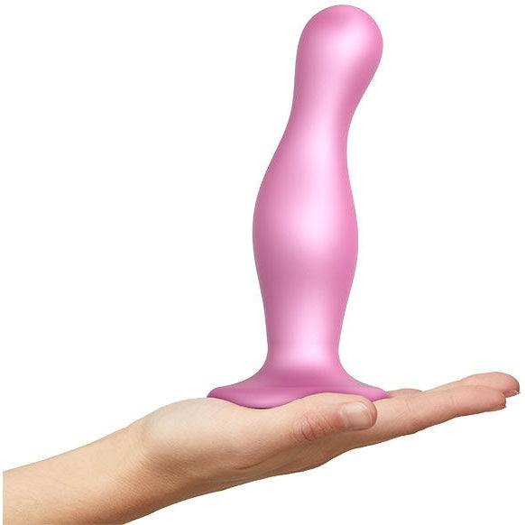 Strap-On-Me - Dildo Plug Curvy Metallic Sugar Pink L