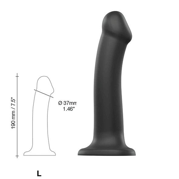 Strap-On-Me - Semi-Realistic Dual Density Bendable Dildo Black L