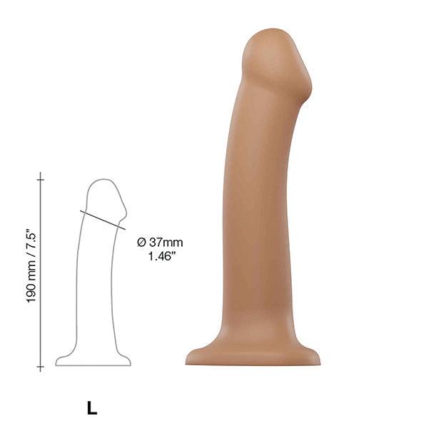 Strap-On-Me - Semi-Realistic Dual Density Bendable Dildo Caramel L