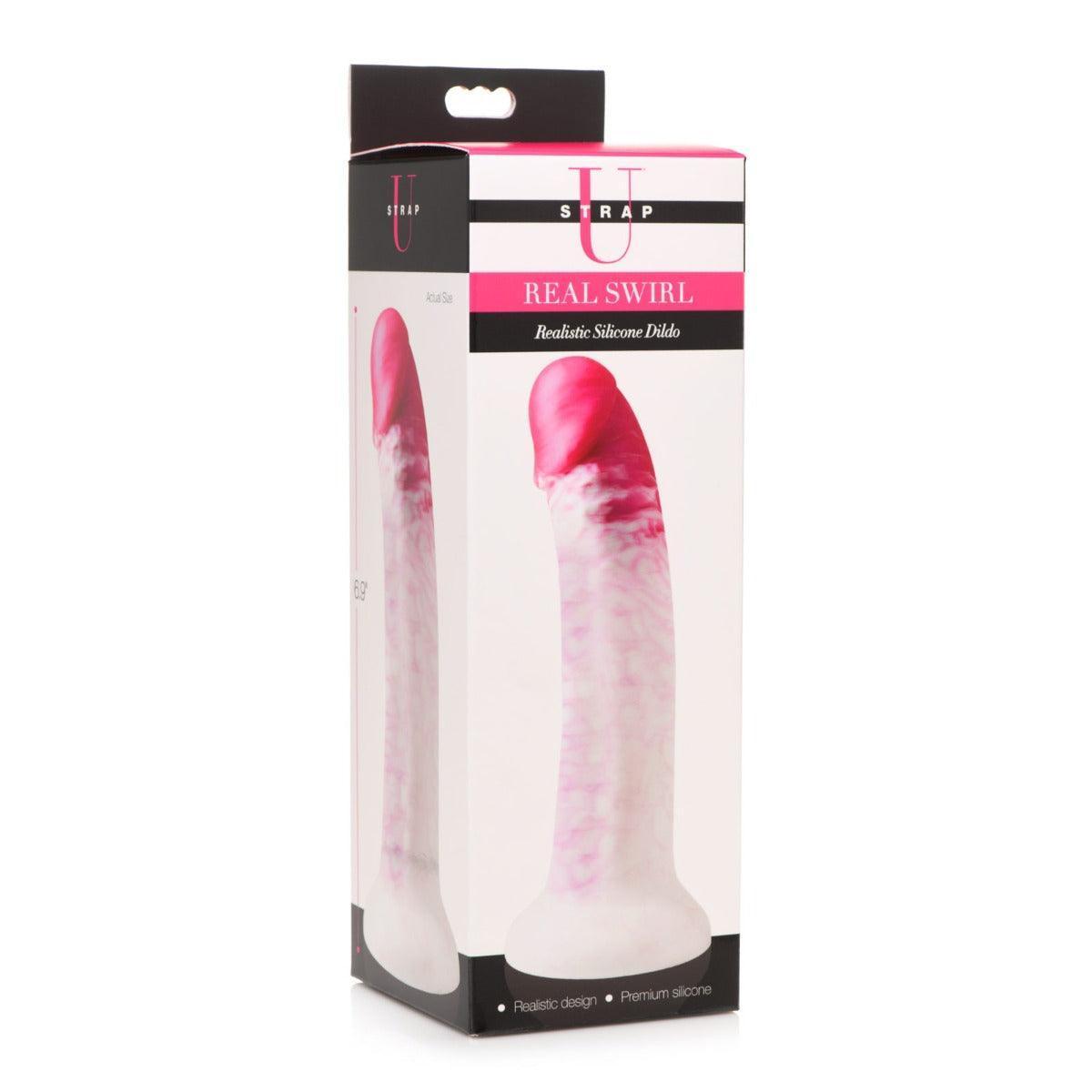 Strap U Real Swirl Realistic Silicone Dildo - Pink